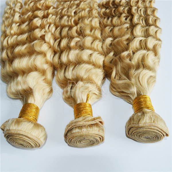 Blonde color Peruvian human hair  LJ141